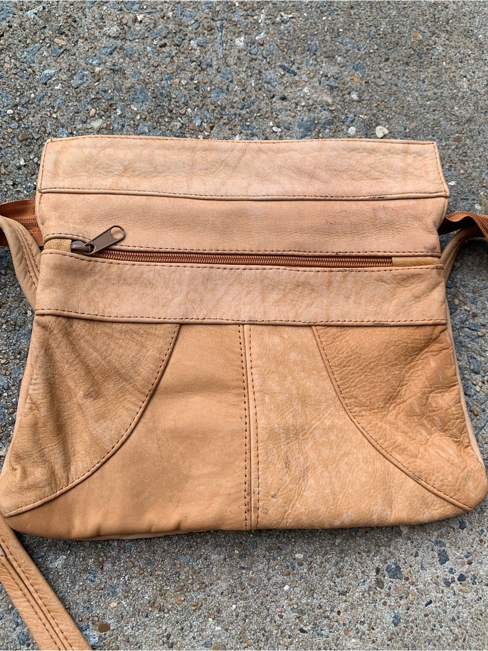 Vintage Tan Soft Leather “Made in Mexico” Crossbody Bag